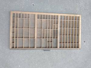 lot 98 image: Vintage Wood Printers Drawer Letterpress Shadowbox Typeset