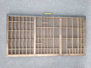 lot 104 image: Three Vintage Wood Printers Drawer Letterpress Shadow Typeset