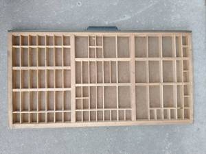 lot 108 image: Five Vintage Wood Printers Drawers Letterpress Shadowbox Typeset