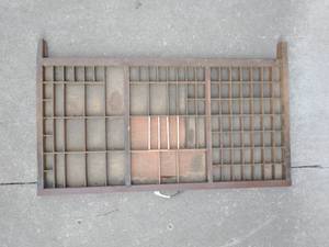 lot 110 image: Five Vintage Wood Printers Drawers Letterpress Shadowbox Typeset