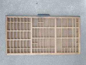 lot 111 image: Five Vintage Wood Printers Drawers Letterpress Shadowbox Typeset