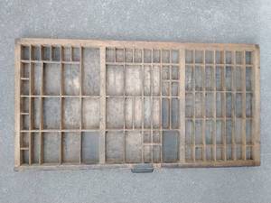 lot 113 image: Five Vintage Wood Printers Drawers Letterpress Shadowbox Typeset