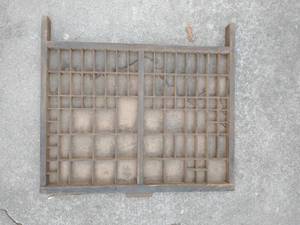 lot 116 image: Three Vintage Wood Printers Drawer Letterpress Shadow Typeset