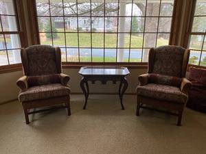 lot 500 image: Pair of Wing Back Chairs