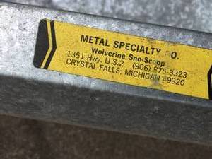 lot 170 image: Galvanized  Metal Specialty Company Snow Pusher