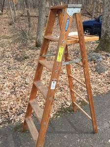 lot 174 image: Werner 6 Foot Wooden Step Ladder