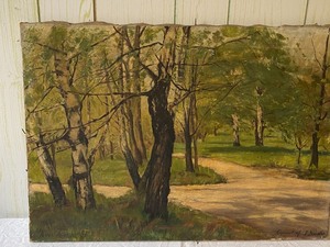 lot 1 image: Unframed Oil on Canvas