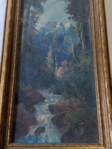 lot 2 image: Small Antique Oil on Board Framed Artwork
