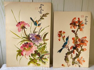 lot 8 image: Two Unframed Watercolor Paintings by Hong Dong