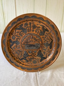 lot 12 image: Copper Tray with Nude Figurine
