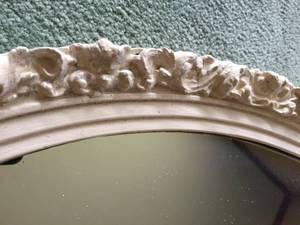 lot 262 image: Ornate White Wooden Wall Mirror