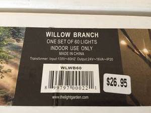 lot 278 image: 5 Sets Of Lighted Light Garden Willow Branches