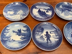 lot 251 image: Eight Royal Copenhagen & Bing and Grondahl Collector Plates