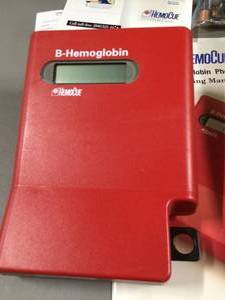 lot 24 image: HemoCue B-Hemoglobin Photometer With Control Cuvette & Manuals - Great Working Condition