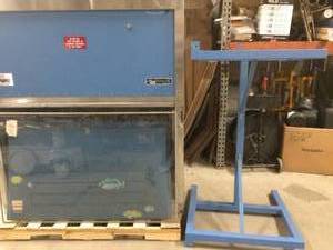 lot 34 image: WOW SOLD ONLINE USED $6000 NUAIRE LABGARDNU-425-400  BIOLOGICAL SAFETY CABINET FUME HOOD WITH STAND  Excellent Working Condition Will need to be reassembled