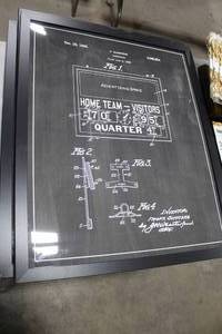 lot 35 image: F. Summers Scoreboard Patent #2,065,624 Dec 29 1936 Framed Wall Art 1THx26Wx32H