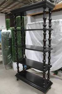 lot 114 image: Wood Bookshelf 4-shelf 47Wx18Dx85H