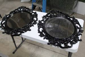 lot 120 image: Lot of (2) Decorative Frame Wall Mirror Black 33Wx23H