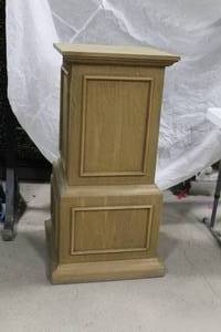 lot 67 image: Restoration Hardware Wood Pedestal 20Wx20Dx42H