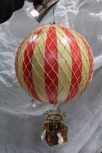 lot 126 image: Authentic Models Royal Aero Hot Air Balloon Basket Dcor Red (in box)