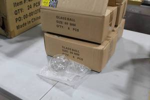 lot 138 image: Lot of (9) Glass Ball 80mm (in box)