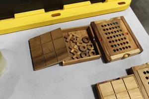 lot 142 image: Lot of (2) Wood Board Games - Connect Four, Tic Tac Toe