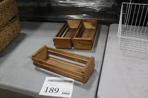 lot 189 image: Lot of (3) Wood Bin 12Lx 4-34Wx3H
