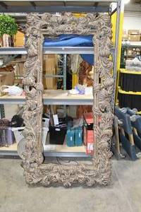 lot 201 image: Wood Frame with Carved Leaves 48Wx90H