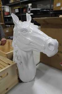 lot 213 image: Z Galleries Horse Head Wall Dcor White 25H (in box)