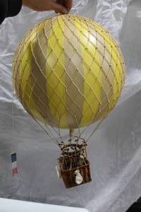 lot 254 image: Authentic Models Royal Aero Hot Air Balloon Basket Dcor Yellow (in box)