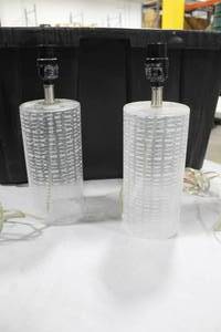lot 270 image: Lot of (2) Glass Cylinder Table Lamp Base 5Dx14H