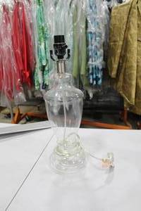 lot 280 image: Glass Vase Table Lamp Base Clear 6Dx18H