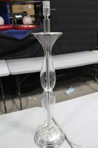 lot 273 image: GlassMetal Table Lamp Base 8Dx30H