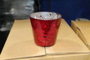 lot 361 image: Lot of (12) Luxe Votif Candleholder Antique Red 4Dx4H (in box)