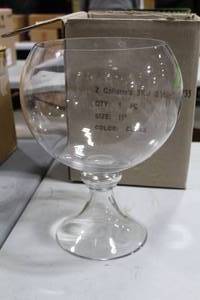 lot 378 image: Z Galleries Glass Vessel Clear 10Dx13-12H (in box)