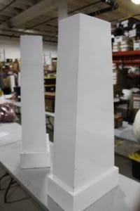 lot 395 image: Lot of (2) Aluminum Planter White 12Lx20Wx51-12H