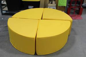 lot 403 image: Seating Ottoman 4-piece Yellow 50Dx15-12H