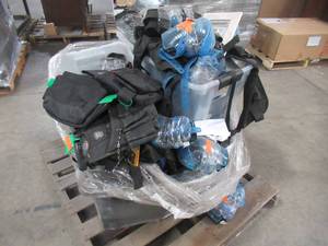 WHOLESALE MIXED PALLET OF MICELLANOUS KNEE PADS, TOOL BELTS AND CONTRACTOR SUPPLIES