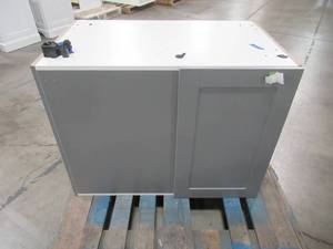 J Collection Shaker Assembled 39 in W. x 24 in. D x 30 in. H Base Corner Cabinet in Gray WA2440(LR)-GS