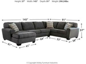 lot 18 image: Signature Design by Ashley, Sorenton 3-Piece Sectional with Chaise - LAF SOFA SET, 28600S1 - BRAND NEW - NO RESERVE