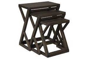 lot 27 image: Signature Design by Ashley, Cairnburg Accent Tables -Set of Three -Casual-Brown, A4000183 -BRAND NEW -NO RESERVE