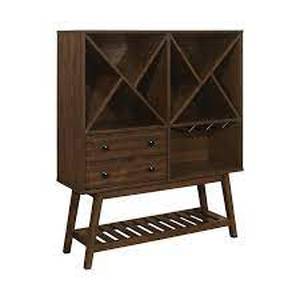 lot 32 image: Signature Design by Ashley, Wine Cabinet In Teak,109486 - BRAND NEW - NO RESERVE