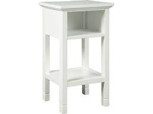 lot 35 image: Signature Design by Ashley, Marnville Accent Table - With USB Hook-Up in White, A4000090- BRAND NEW - NO RESERVE