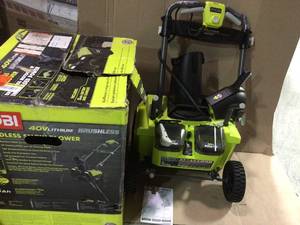 20 in. 40-Volt Single-Stage Brushless Cordless Electric Snow Blower with 5.0 Ah Battery and Charger&nbsp &nbspIncluded by RYOBI Customer Returns See Pictures&nbsp