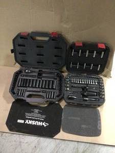 38 in. Drive 100-Position Universal SAE and Metric Mechanics Tool Set (60-Piece) by Husky Customer Returns See Pictures&nbsp