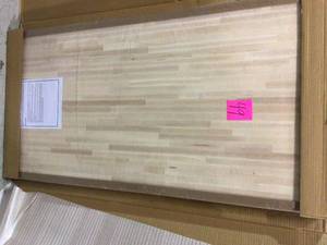 Unfinished Maple 4 ft. L x 25 in. D x 1.5 in. T Butcher Block Countertop Customer Returns See Pictures&nbsp