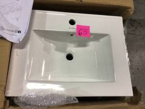 Annecy 24 in. Single, 2-Door, Bathroom Vanity in Black with White Basin Customer Returns See Pictures&nbsp