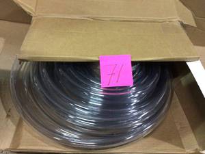 34 in. I.D. x 1 in. O.D. x 50 ft. Clear Vinyl Tubing with Dispenser Box Customer Returns See Pictures&nbsp
