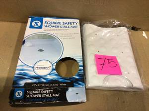 SlipX Solutions 21 in. x 21 in. Square Rubber Safety Shower Mat with Microban in White Customer Returns See Pictures&nbsp