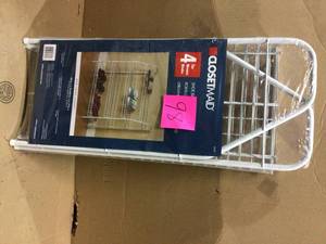 28 in. H x 26 in W x 12 in. D 4-Shelf 12-Pair Ventilated Wire Shoe Organizer in White Customer Returns See Pictures&nbsp